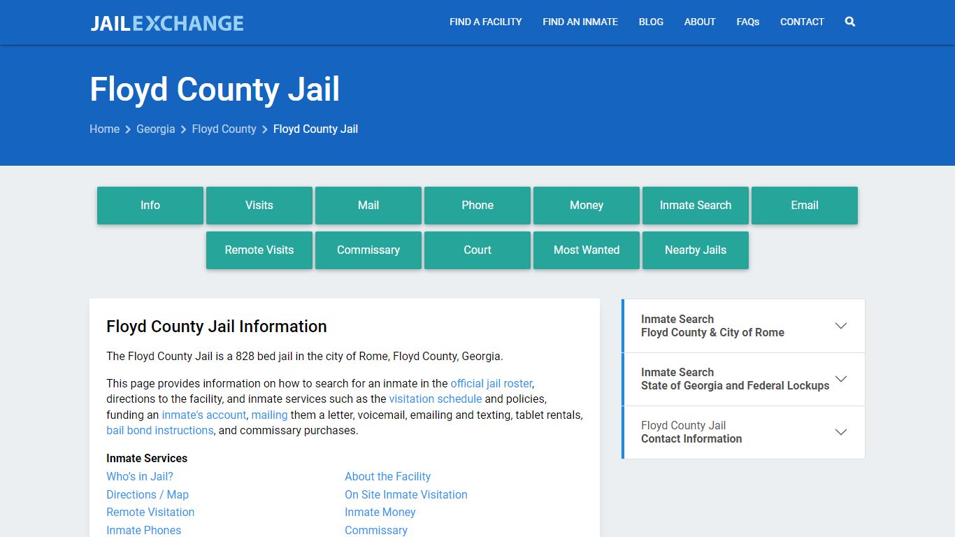 Floyd County Jail, GA Inmate Search, Information